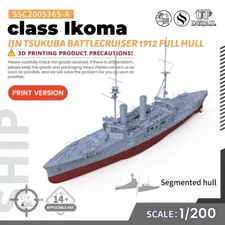 SSMODEL 1/200 Model Kit IJN Tsukuba class Ikoma Battlecruiser 1912 FULL HULL