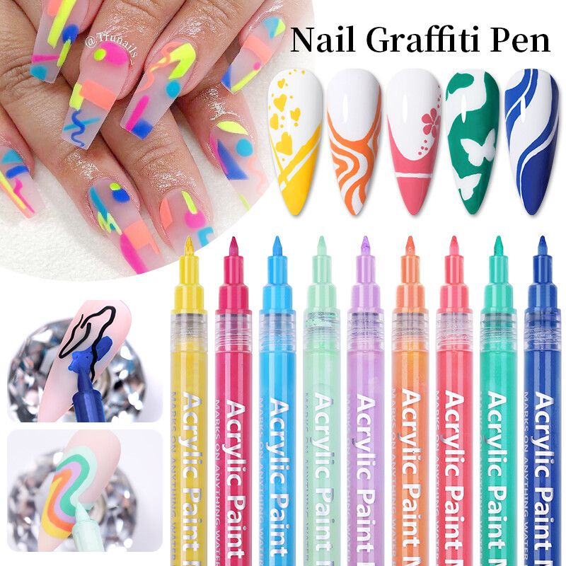 Nail Art Graffiti Pen For 3D Nails Art DIY UV Gel Nail Polish Painting