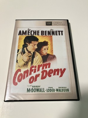 Confirm or Deny DVD (1941) - Don Ameche, Joan Bennett  Brand New