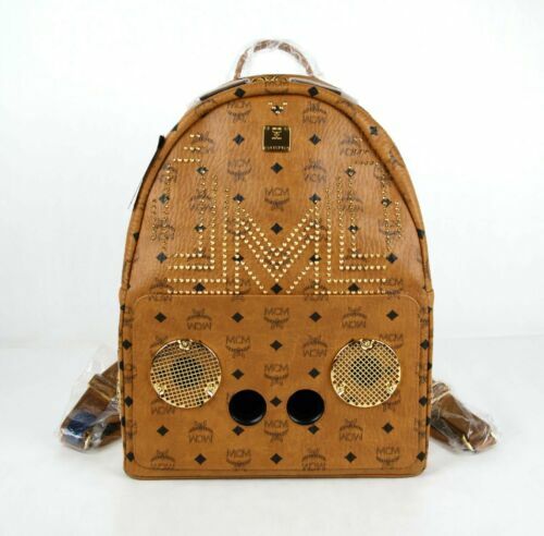 MCM Logogram Backpack Daypack MMK2AVE20 Small Studs Brown PVC Women MCM MMK2AVE20 Small Studs Logogram Backpack Daypack Brown  main image 3