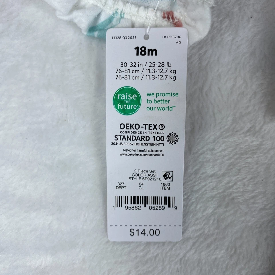 Juego de pijama Carter's Just One You 2 piezas niñas pequeñas 18M reno blanco ATYD4229 Foto 4 de 4