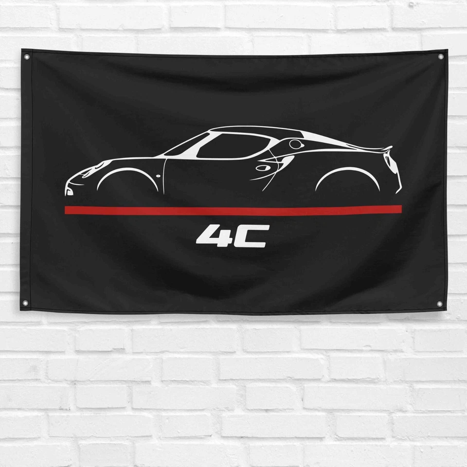 For Alfa Romeo 4C 2019 Car Enthusiast 3x5 ft Flag Birthday Gift Banner - Image 2 of 2