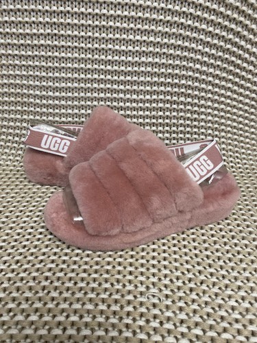 UGG FLUFF YEAH SLIDE PINK DAWN SLINGBACK SHOES SLIPPERS SIZE 12 WOMENS |  eBay