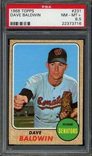 1968 Topps #231 Dave Baldwin PSA 8.5 RC Rookie Senators  (3716)