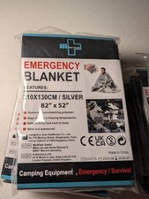 Lot of 12 AOS Emergency Blankets – 82" x 52", Survival & Camping Gear