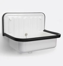 NEW AP ALAPE AG.STAHLFORM 510U Wall Mounted Small Service Sink, Dark Black Trim