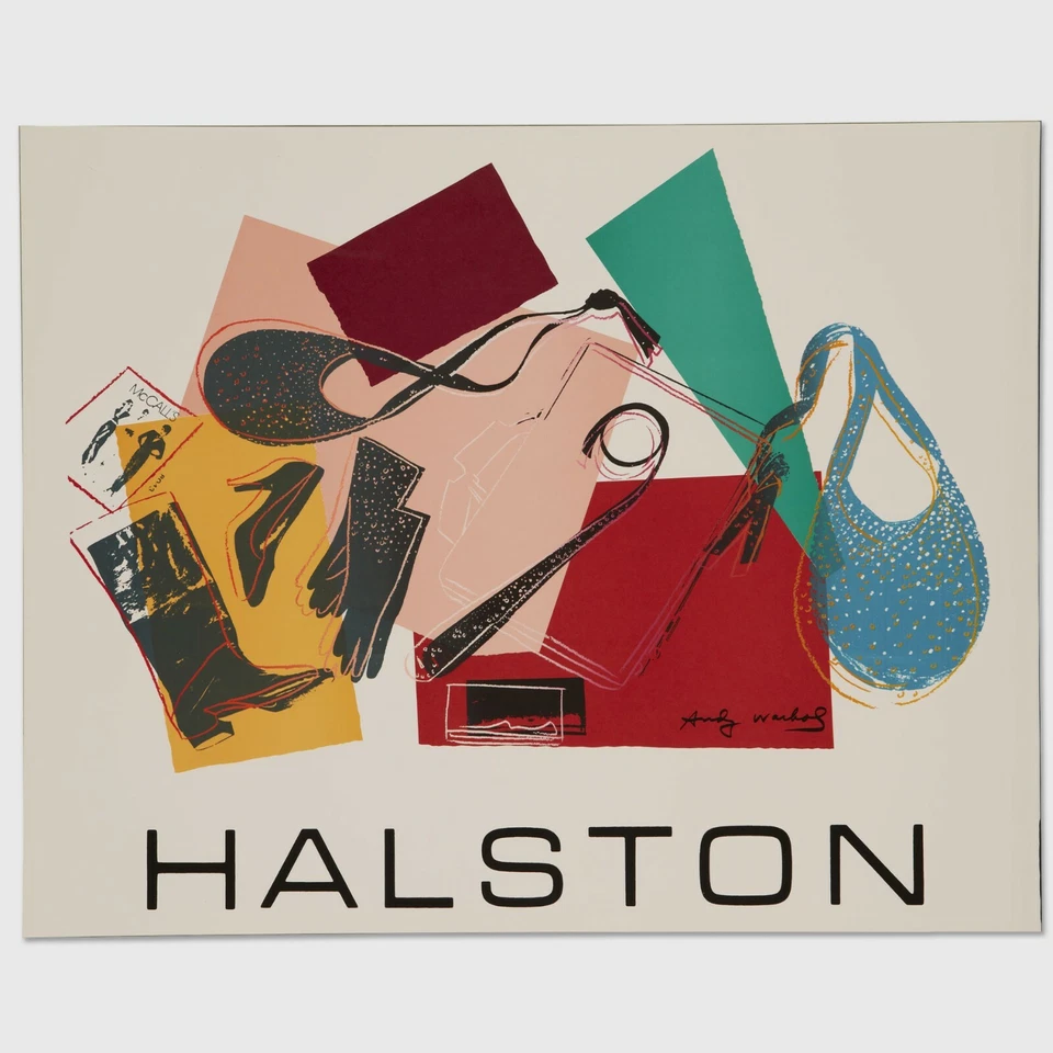Редкий оригинальный плакат Энди Уорхола 1982 Halston (женские аксессуары)