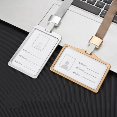 Modischer Metalltaschen-Lanyard-Halter Ausweishülle Business-Arbeitskarten>