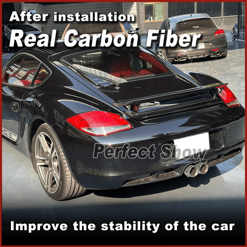 For Porsche Cayman 987 Coupe 05-12 Real REAL Carbon Rear Trunk Spoiler Wing Lip - Picture 2 of 12