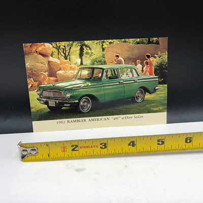 CLASSIC CAR POSTCARD vintage ephemera post card 1962 Rambler