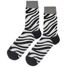 NWT Zebra Pattern Dress Socks Novelty Men 8-12 Multicolor Crazy Fun Sockfly