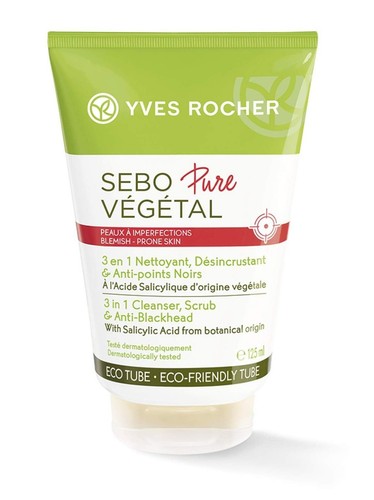 Yves Rocher SEBO Pure Vegetal 3-in-1 Oil-Control Cleanser Scrub Last 37000