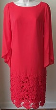 Tahari ASL Tulip Sleeve Embroidered Chiffon Dress NWT Size 6