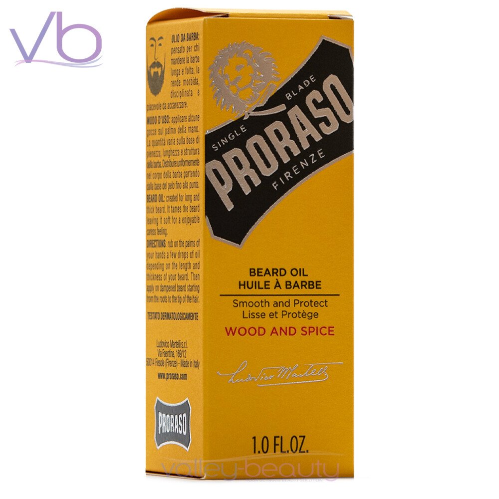 PRORASO Single Blade Azur Lime, Wood Spice, Refresh, Cypress Vetyver, Beard Oil