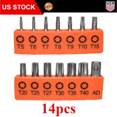 Tamper Proof Security Bit 14PCS Set Torq Hex Star Spanner Tri Wing Screwdriver