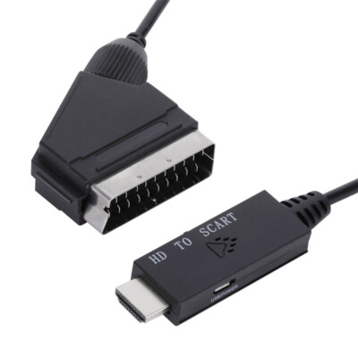Portable HDMI to Scart Converter with Cable Video Audio Adapter For HD TV  MU UK