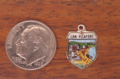 Vintage silver SPAIN C'AN CAN PICAFORT MALLORCA ALCUDIA BAY TRAVEL charm #32