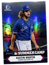 2021 Bowman Chrome Austin Martin Summer Camp 2020 insert card Blue Jays