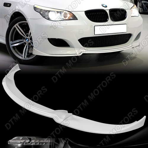 H-Style Front Bumper Lip Spoiler For BMW E60 5 Series LCI (2008-2010) - Unpainted Black PU
