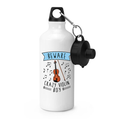 Beware Verrückt Violin Boy SPORTS Wasserflasche Musik Scherz Son Geiger Lustig
