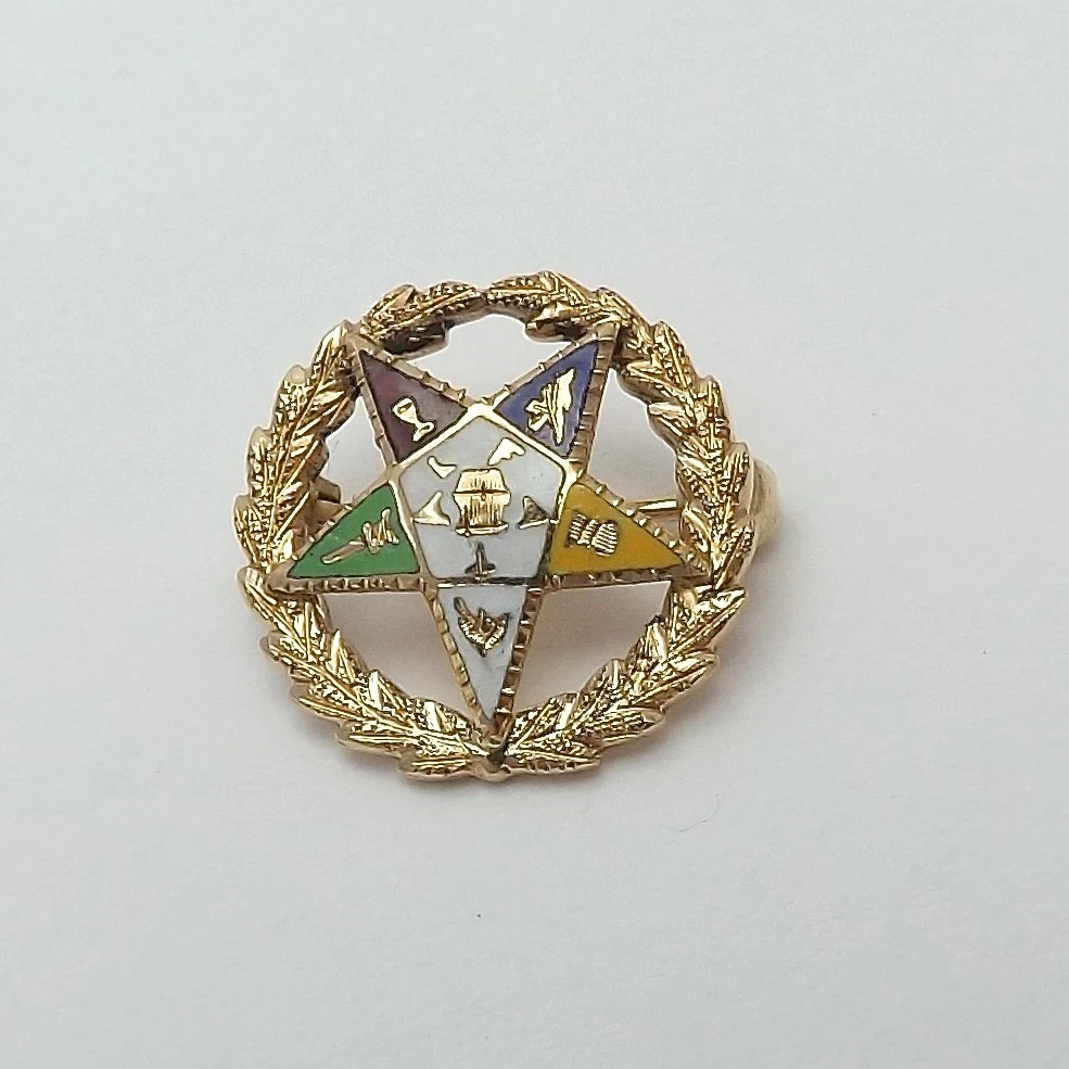 Vintage 14K Gold Ladies Masonic Eastern Star Tiny Brooch Pin eBay