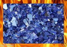 MODERN LOOKING FIRE GLASS FOR FIREPLACE Fireglass Cobalt Blue Reflective 1/4"