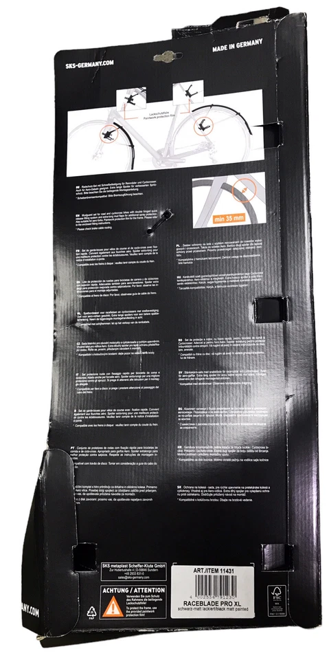 SKS Raceblade Pro - XL conjunto de para-lamas de bicicleta preto para bicicleta novo na caixa - Imagem 2 de 3