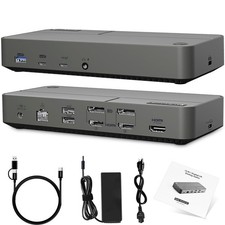 MacBook Docking Station 3 Monitors, Displaylink Laptop Docking Stations with ...