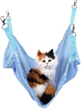 Pet Hammock Bed Breathable Mesh Hanging Cat Cage Bed Small Animal Sleep Pad