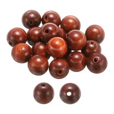 100pcs 10mm Red Sandalwood Round Polished Wooden Loose Beads for Craft