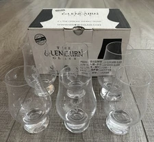 New In Box Set of 6 Glenfiddich Glencairn Whisky Glasses Etched Stag Head Logo