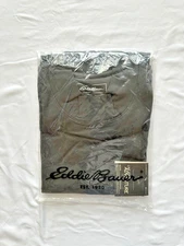 Eddie Bauer Mens Mock Neck Long Sleeve Cotton Shirt, Dark Smoke (Grey), 2XL/XXL