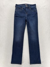 NYDJ Marilyn Straight Jeans Womens 4 Blue Dark Wash Mid Rise Stretch Lift Tuck