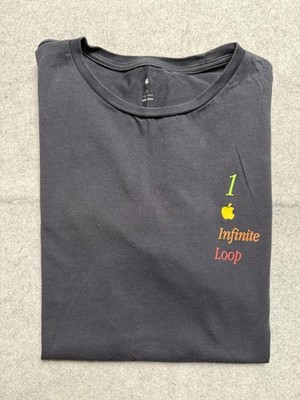 Apple 1 Infinite Loop Shirt Mens Small Black Cupertino California Campus Logo