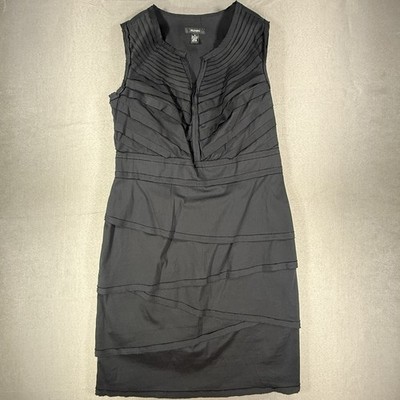 Alfani Women's Sleeveless Layer Cotton Blend Dress Sz 8 Black