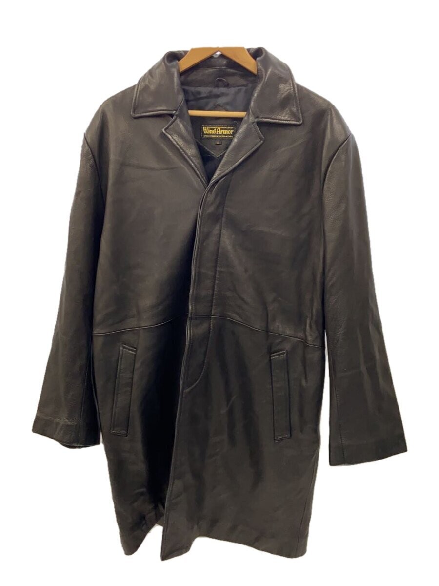 Wind  Leather Jacket Blouson/L/Leather/Blk/Plain// 4712