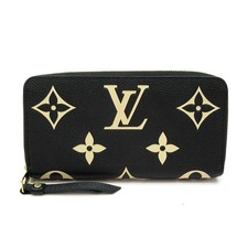 LOUIS VUITTON Zippy wallet M80481 Empreinte Women Black beige USED