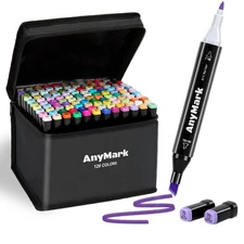 Alcohol Markers, 120 Colors Dual Tip Art Coloring Markers Set for Kids Adult ...