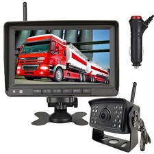 Wireless Rear View Backup Camera 7" HD Monitor for Truck Caravan RVs 12-24V