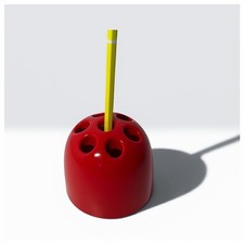 Porta Lápices Vintage Artemide Dedalino 1.ª Serie Design Emma Gismondi 1966 Rojo