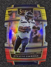 2021 Select Red and Yellow Prizm Die Cut D'Wayne Eskridge RC Seattle Seahawks