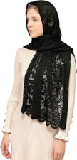 Rectangular Chapel Veil Scarf Mantilla Wrap Shawl for Mass Head Covering