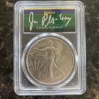 2025 SILVER AMERICAN EAGLE PCGS signed Jane Plank Mighty Ducks celebrity mint
