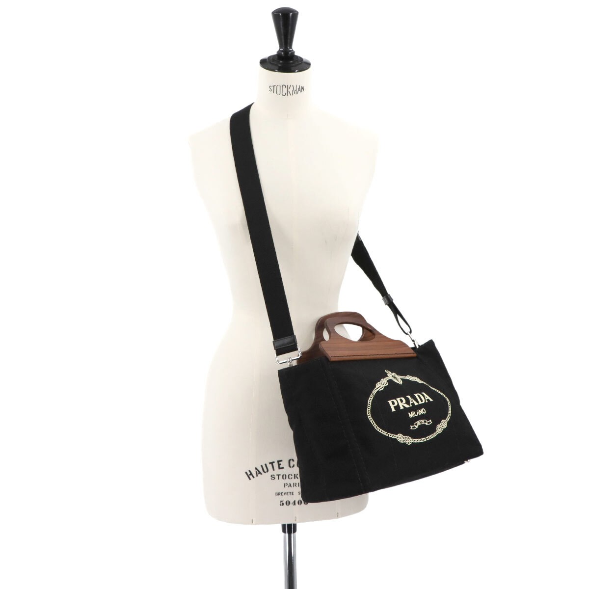 PRADA Canapa 2way Hand Shoulder Bag Canvas Nero Black 1BG350 Silver Hardware 90 thumbnail 10