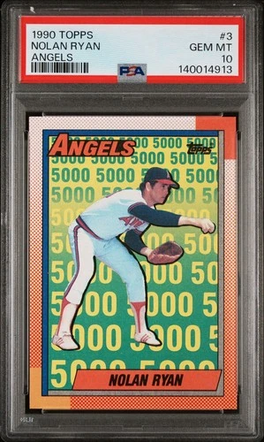 1990 Topps Nolan Ryan Angels #3 PSA 10 GEM MT Los Angeles Angels HOF