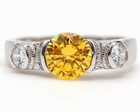 2CT Heat Treated Yellow Topaz 925 Solid Sterling Silver Ring Sz 9 U1-1 — photo 1