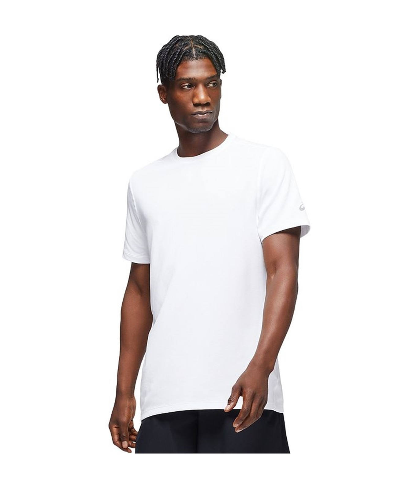 ASICS Mens Solid Basic T-Shirt, White, Medium - image 1