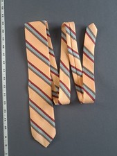 Act 5 Diagonal Striped Peach Made In USA Vintage Tie Necktie