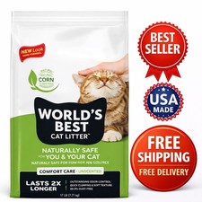 World  s Best Cat Litter Comfort Care Unscented 15lb  Flushable Quick Clumping