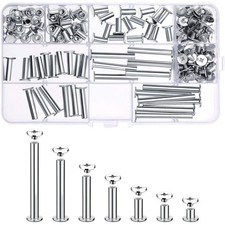 80 Sets Chicago Screw Leather Rivets Assorted Kit Chicago Binding Screws 5 Si...
